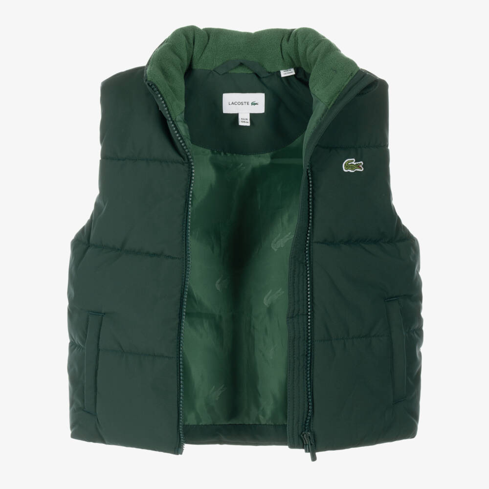 Lacoste-Green Lightweight Padded Gilet | Childrensalon