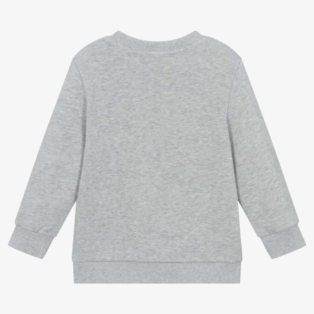 Lacoste-Grey Marl Crocodile Sweatshirt | Childrensalon