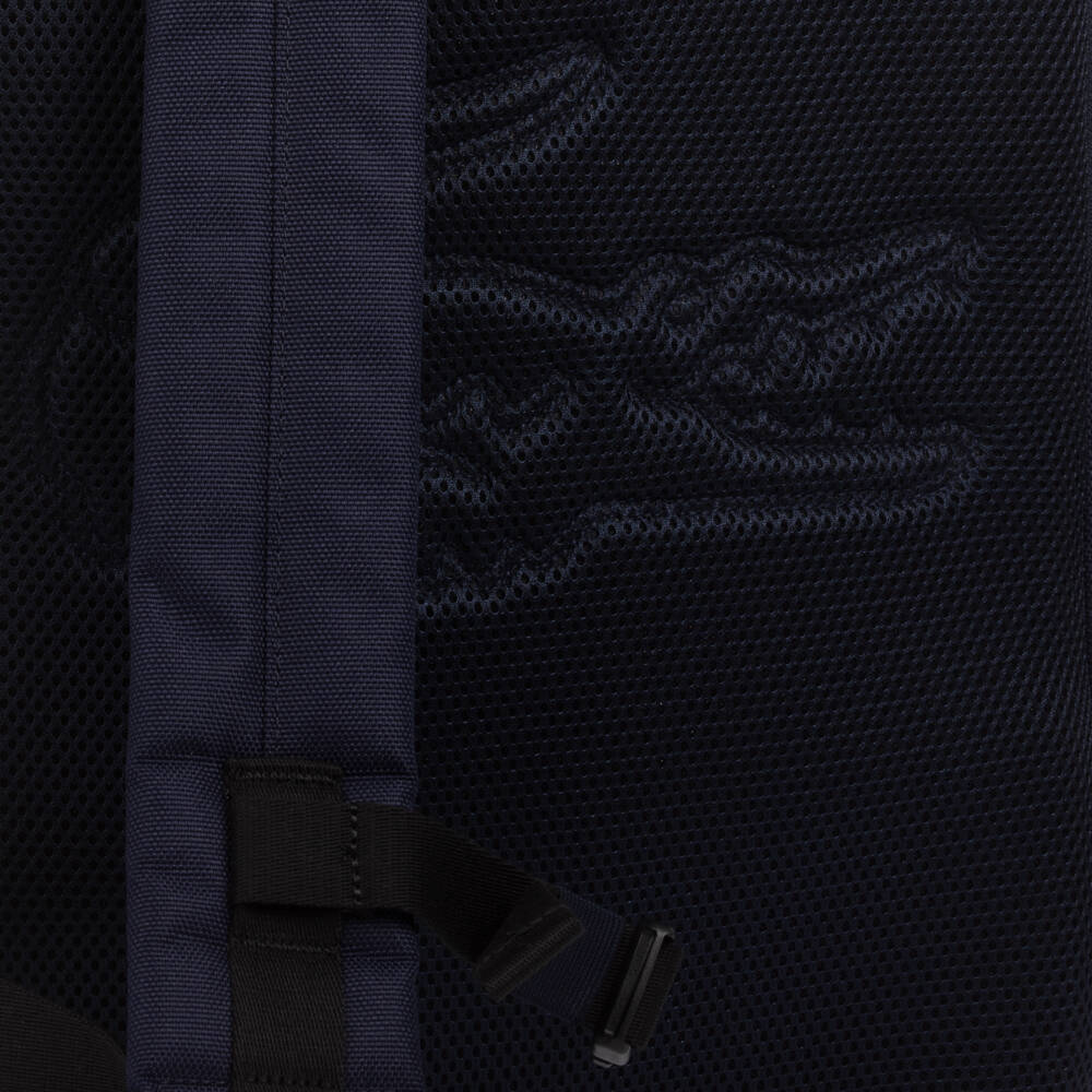 Lacoste-Рюкзак синий из канваса с логотипом крокодила (44см) | Childrensalon