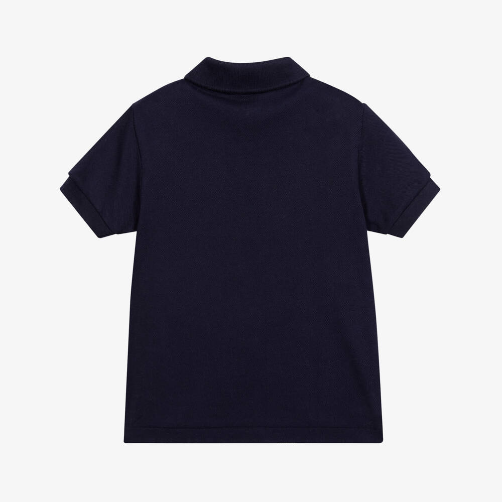 Lacoste-توب بولو بشعار التمساح قطن لون كحلي | Childrensalon