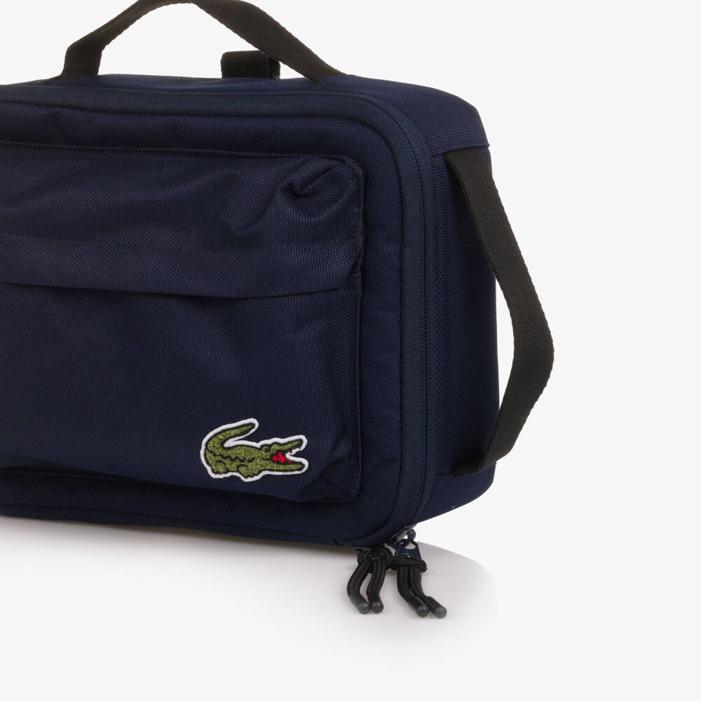 Lacoste-Navy Blue Lunch Bag with Crocodile Logo Patch (27cm) | Childrensalon