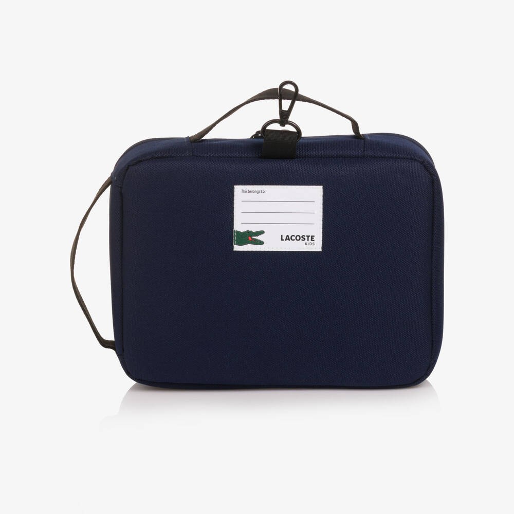 Lacoste-Navy Blue Lunch Bag with Crocodile Logo Patch (27cm) | Childrensalon