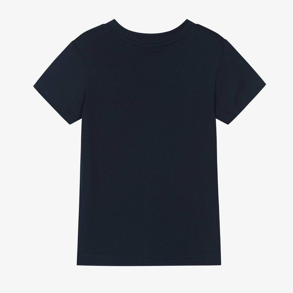 Lacoste-Navy Blue Organic Cotton T-Shirt | Childrensalon