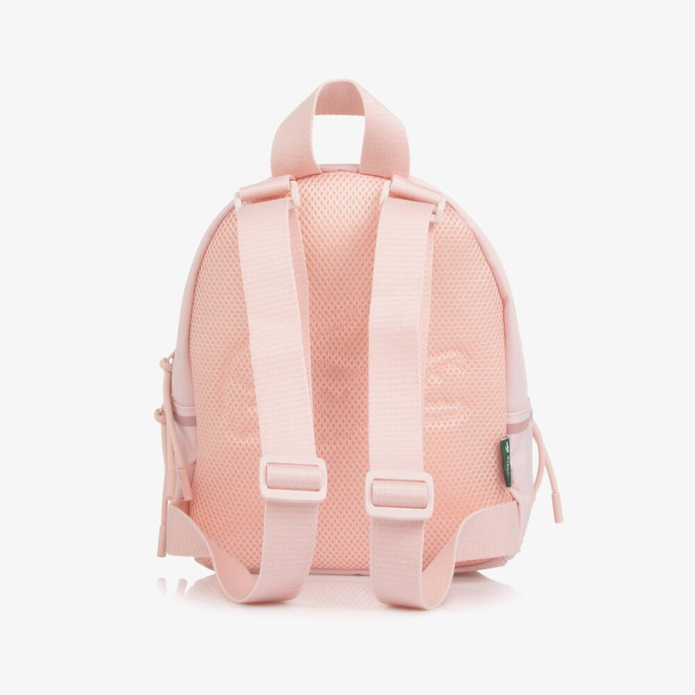 Lacoste-Pink Canvas Crocodile Logo Backpack (25cm) | Childrensalon