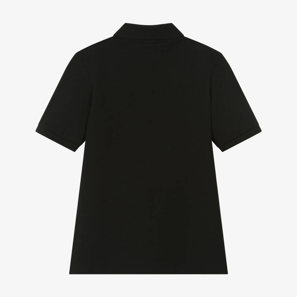 Lacoste-توب بولو قطن بيكيه لون أسود للمراهقين | Childrensalon