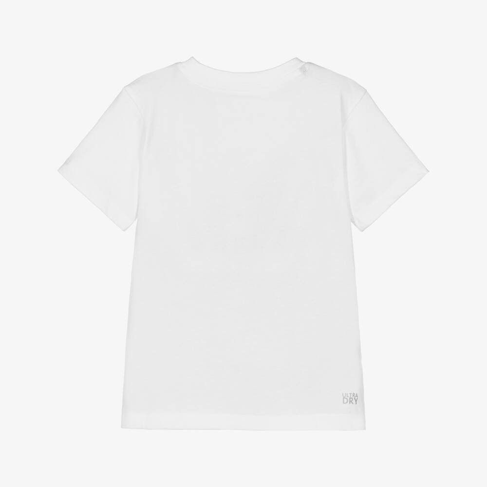 Lacoste-White Ultra-Dry Crocodile Logo T-Shirt | Childrensalon