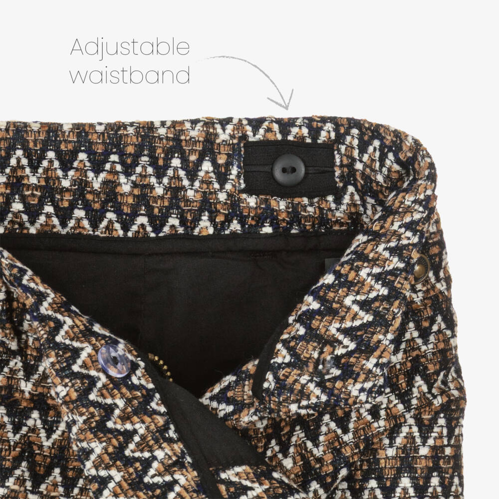 Lanvin-سكورت قطن لون أسود وبيج للبنات | Childrensalon