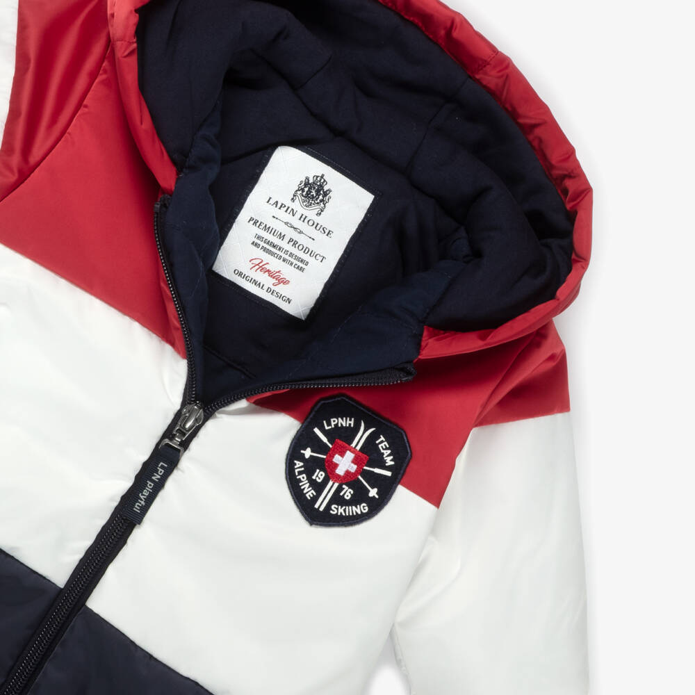 Lapin House-Baby Boys Red, White & Blue Pramsuit | Childrensalon