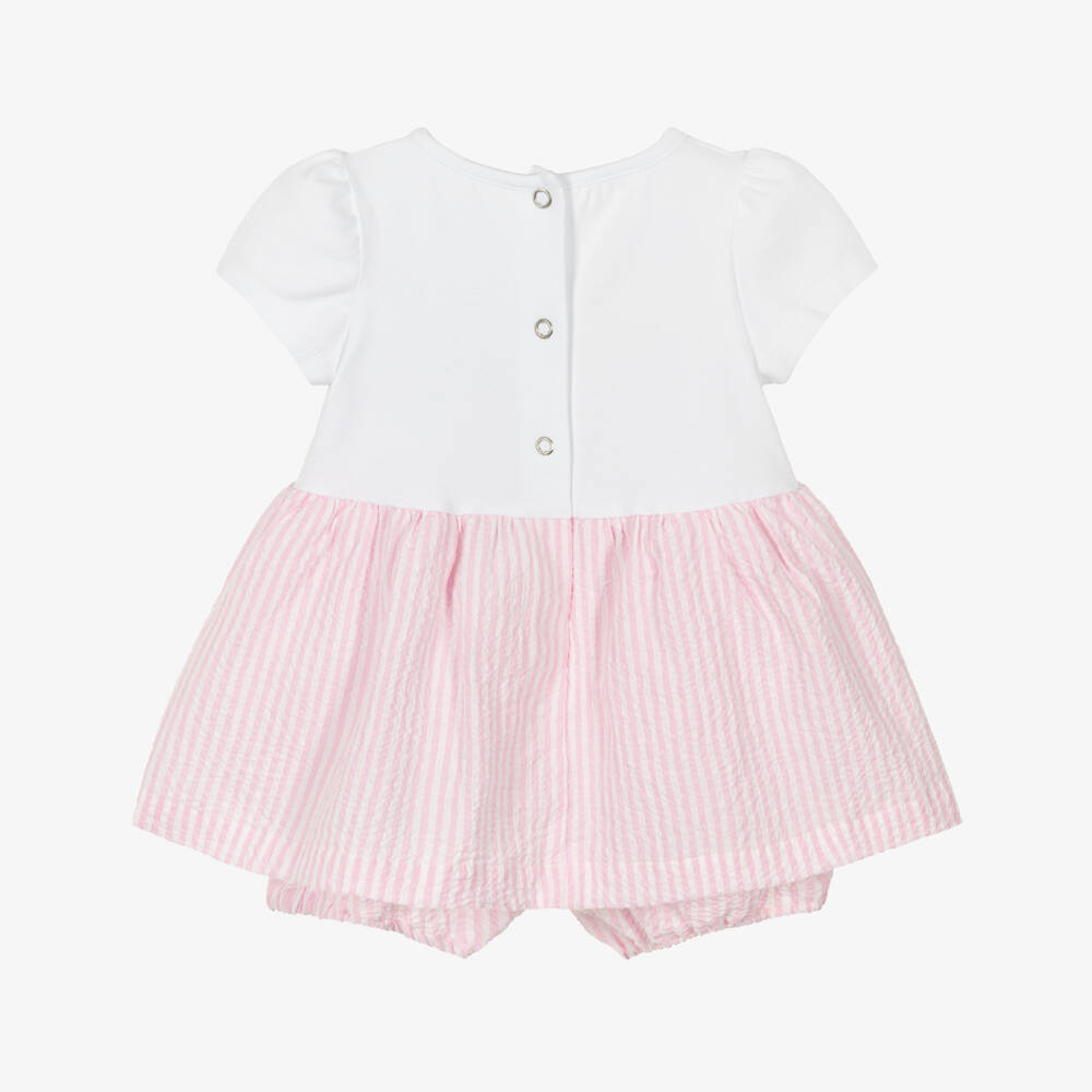 Lapin House-Baby Girls Pink Cotton Shortie with Little Duck Print | Childrensalon