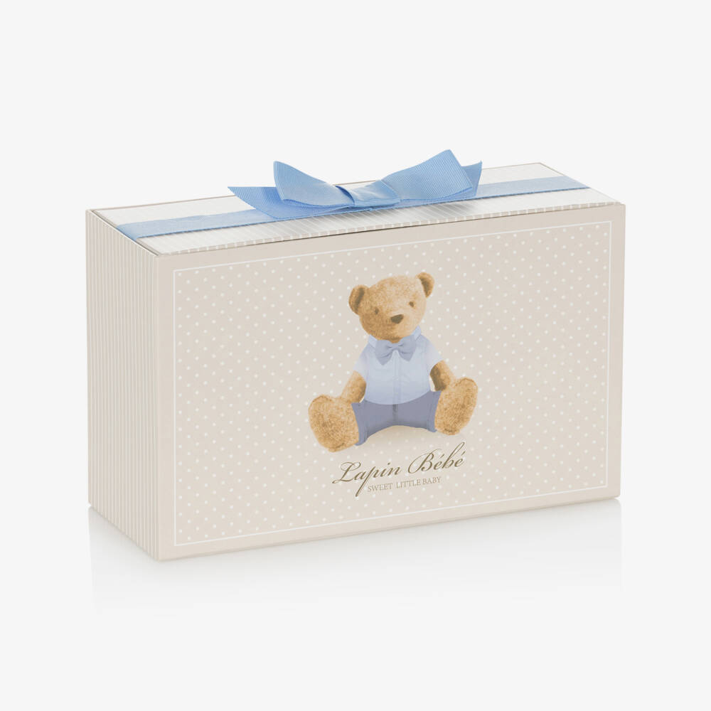 Lapin House-Blue Velour Lion Cub Babysuit Gift | Childrensalon