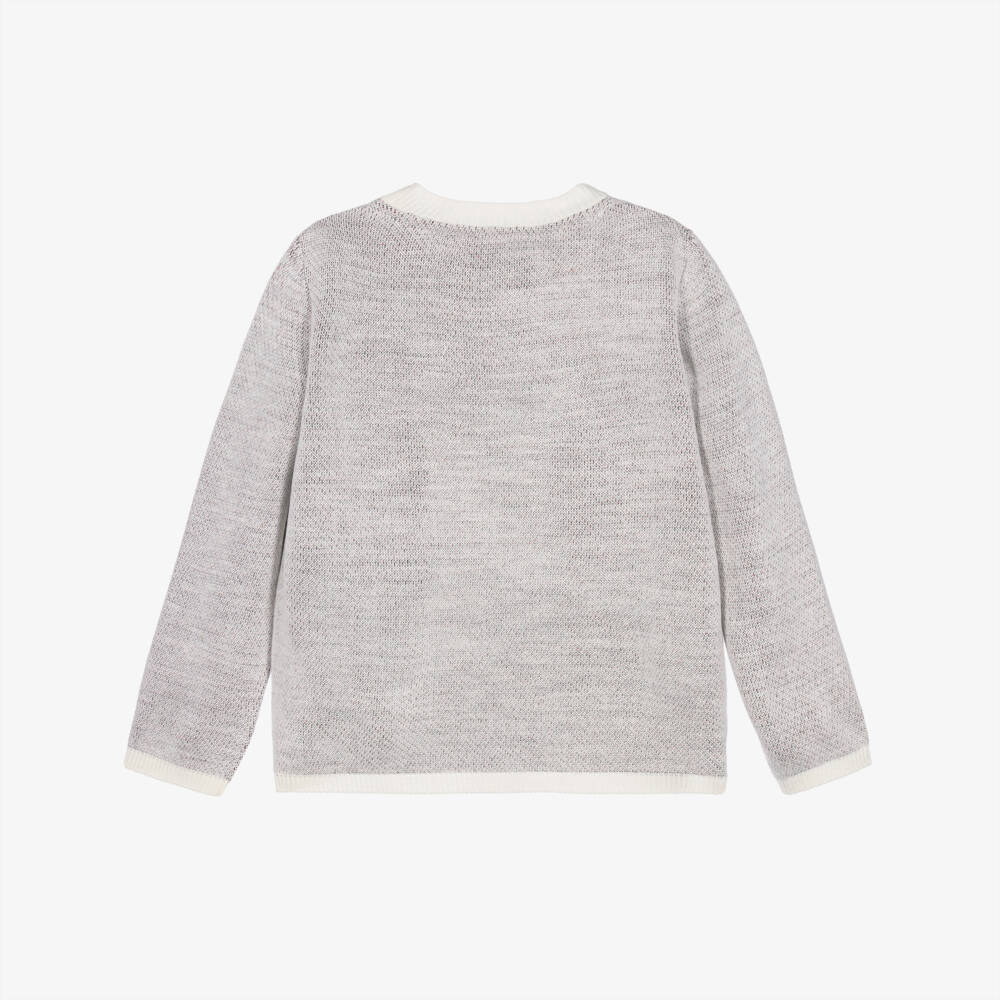 Lapin House-Boys Grey Intarsia Knit Skier Sweater | Childrensalon