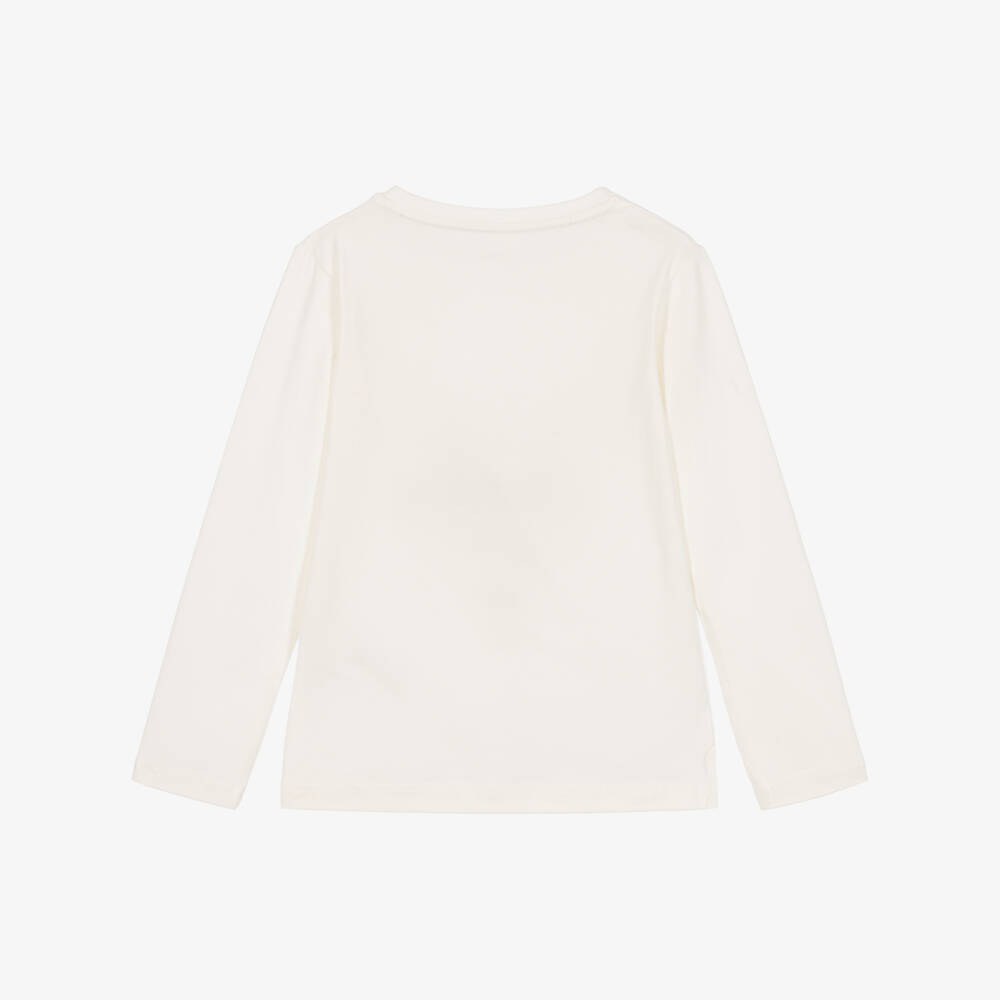 Lapin House-Boys Ivory Cotton Ski Bear Top | Childrensalon