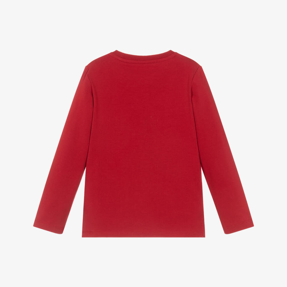 Lapin House-Boys Red Dog Print Cotton Top | Childrensalon