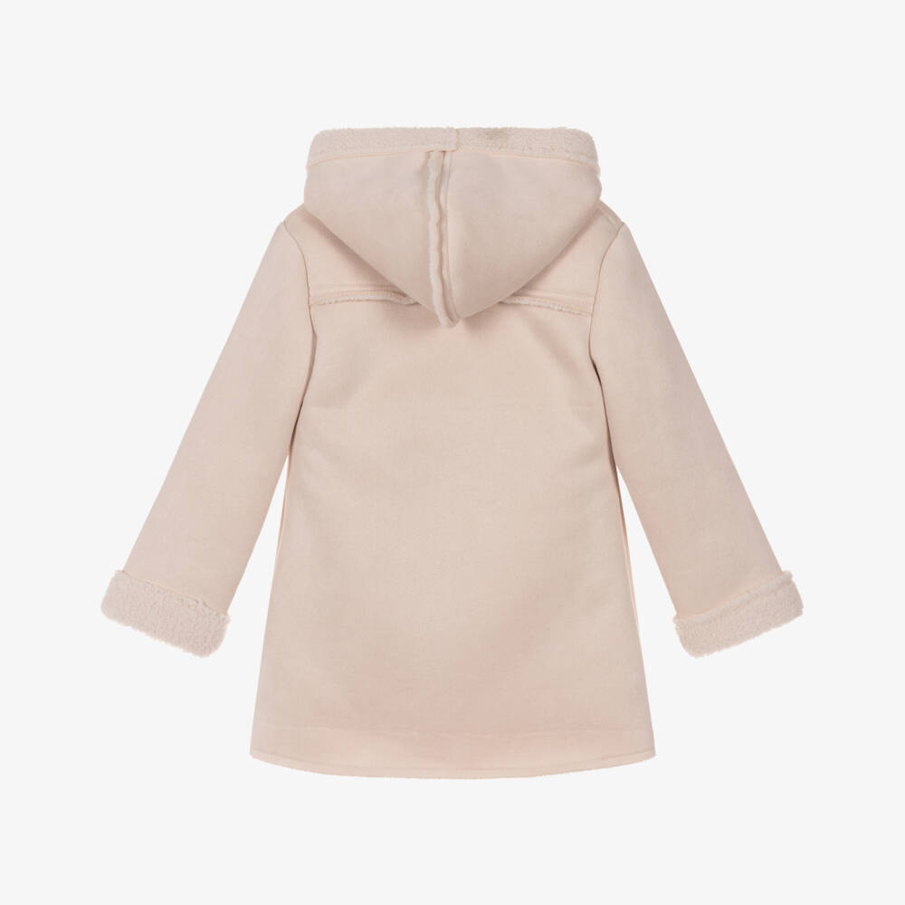 Lapin House-Girls Ivory Faux Suede & Sherpa Lined Coat | Childrensalon