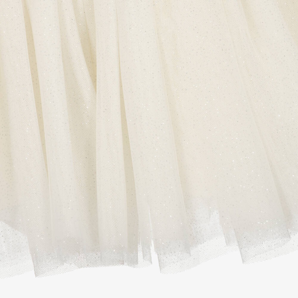 Lapin House-Girls Ivory Glittery Tulle Dress & Sweater Set | Childrensalon