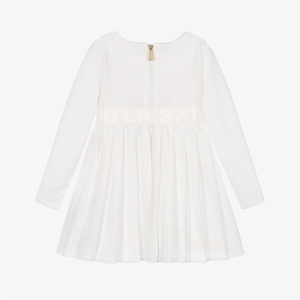 Lapin House-Girls Ivory Jersey Ski Bear Dress | Childrensalon