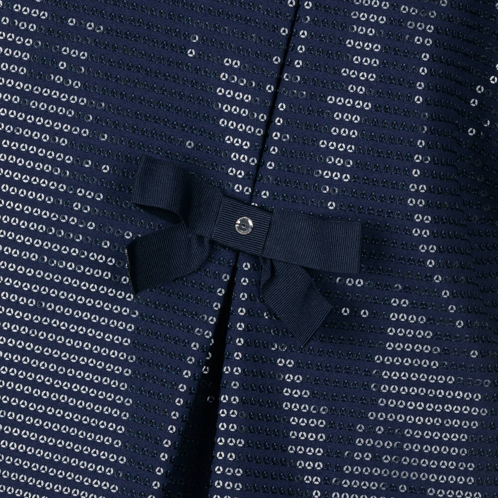 Lapin House-Girls Navy Blue Sequinned Jersey Dress | Childrensalon