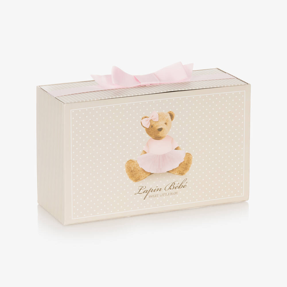 Lapin House-Girls Pink Bunny & Floral Print Babygrow & Hat Set | Childrensalon