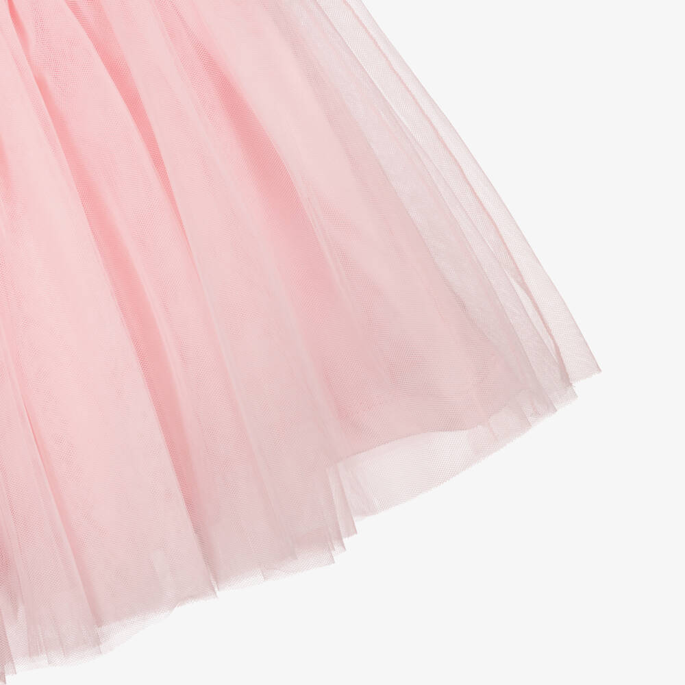 Lapin House-Girls Pink Cotton Blouse & Dress Set with Tulle Overlay | Childrensalon