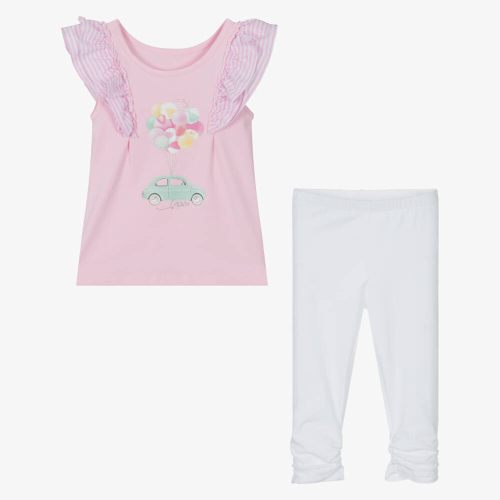 Lapin House-Girls Pink Cotton Leggings Sets | Childrensalon