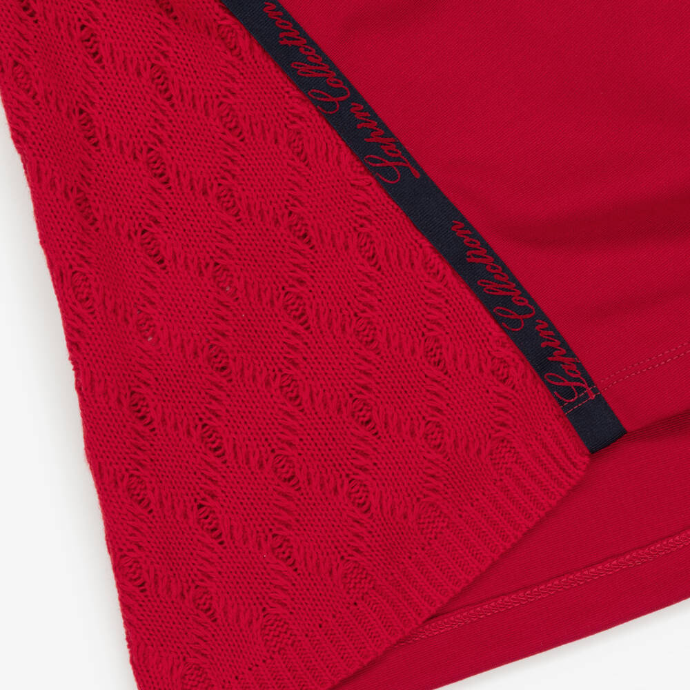 Lapin House-فستان بطبعة أرنب جيرسي لون أحمر للبنات  | Childrensalon