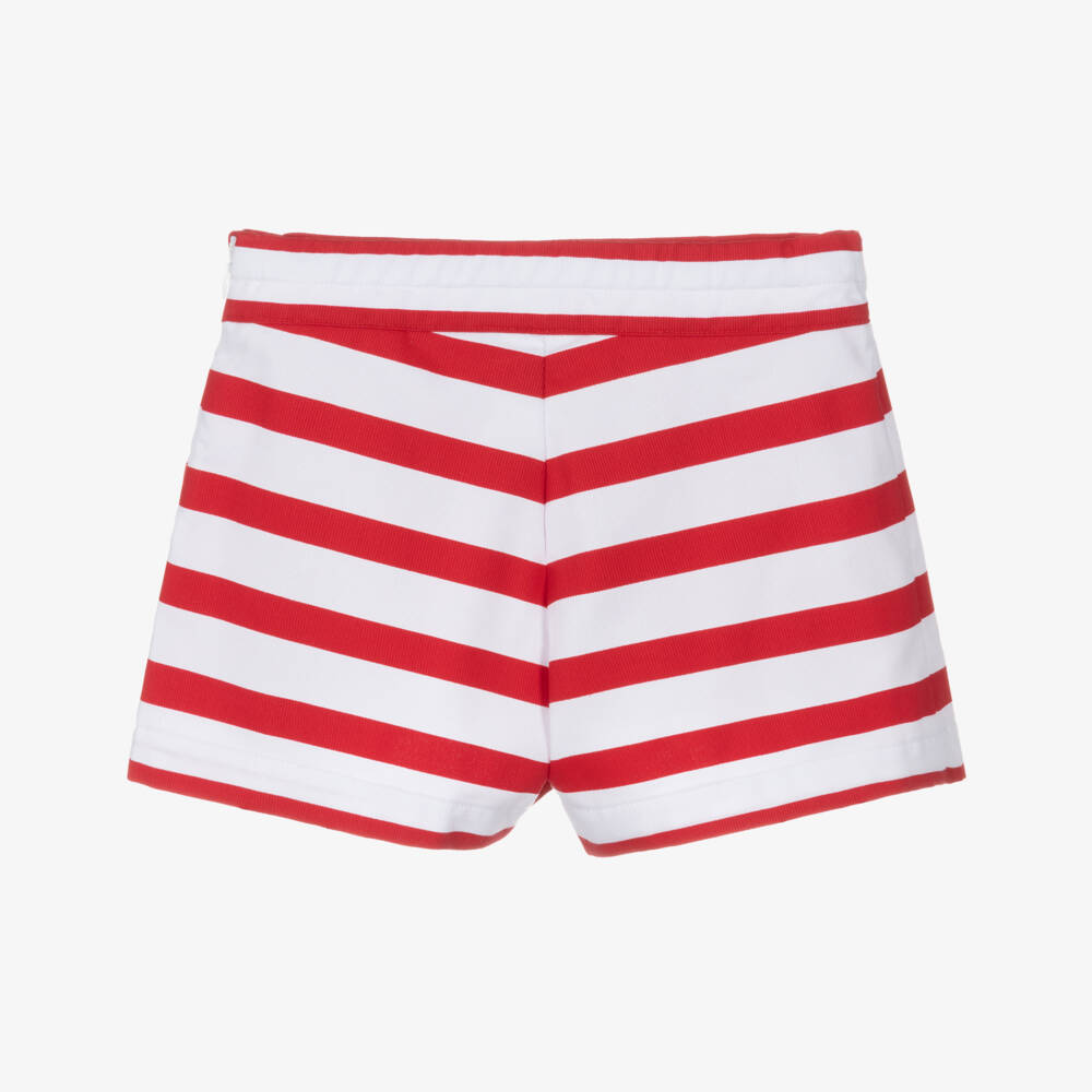 Lapin House-Girls Red & White Striped Shorts | Childrensalon