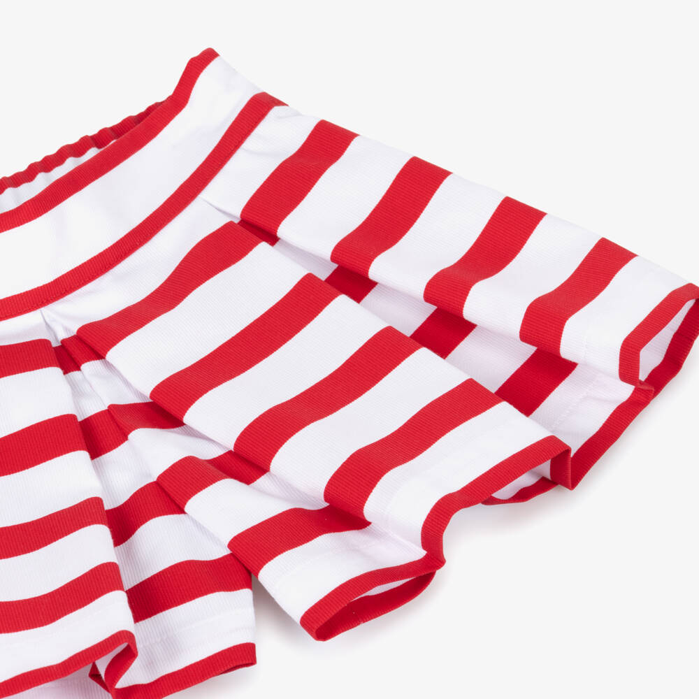 Lapin House-Girls Red & White Striped Shorts | Childrensalon