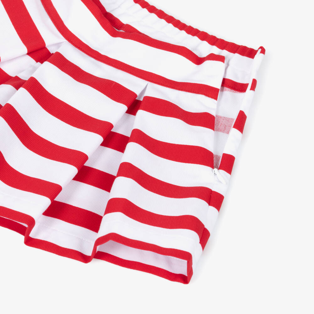 Lapin House-Girls Red & White Striped Shorts | Childrensalon