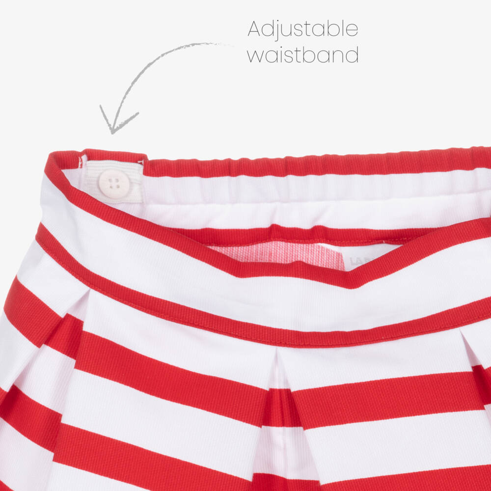 Lapin House-Girls Red & White Striped Shorts | Childrensalon