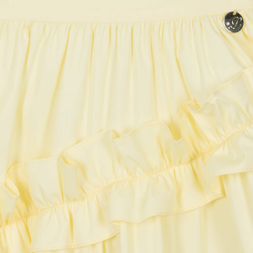 Lapin House-Girls Yellow Cotton Ruffle Dress | Childrensalon