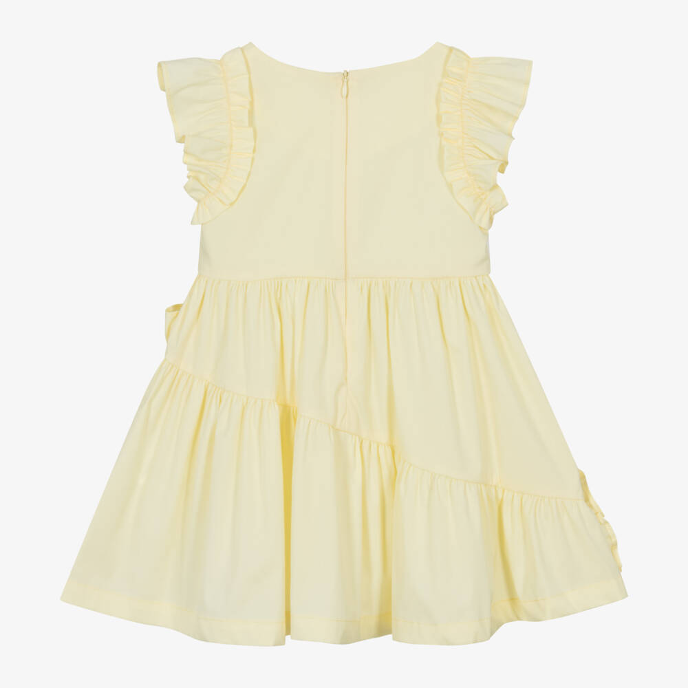 Lapin House-Girls Yellow Cotton Ruffle Dress | Childrensalon
