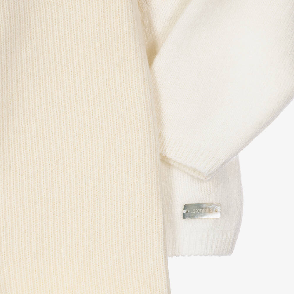 Laranjinha-Baby Girls Ivory & Pale Yellow Fair Isle Trouser Set | Childrensalon