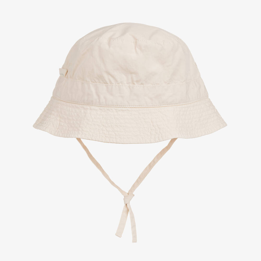 Laranjinha-Beige Cotton Twill Bucket Hat | Childrensalon