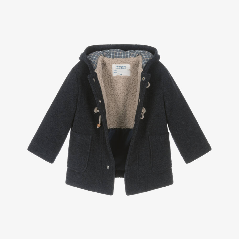 Laranjinha-معطف دافل مزيج صوف لون كحلي للاولاد | Childrensalon