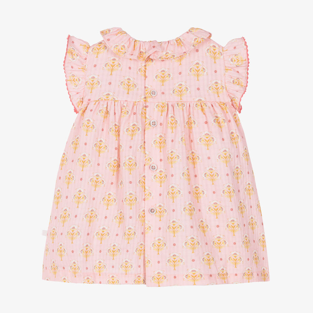 Laranjinha-Платье розовое с цветочным принтом для девочек | Childrensalon