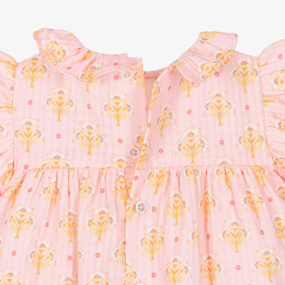 Laranjinha-Платье розовое с цветочным принтом для девочек | Childrensalon