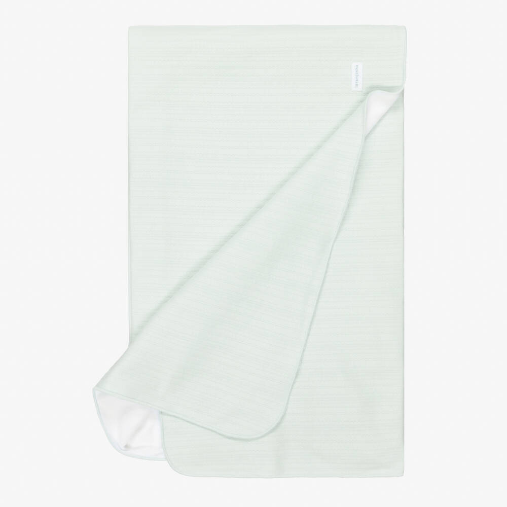 Laranjinha-Green Organic Cotton Pointelle Jersey Blanket (82cm) | Childrensalon