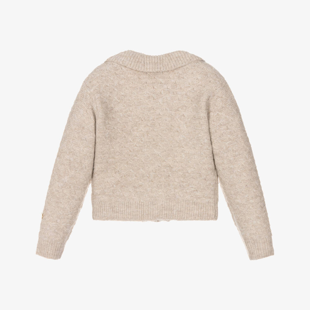 Le Chic-كارديغان محبوك لون بيج للبنات | Childrensalon