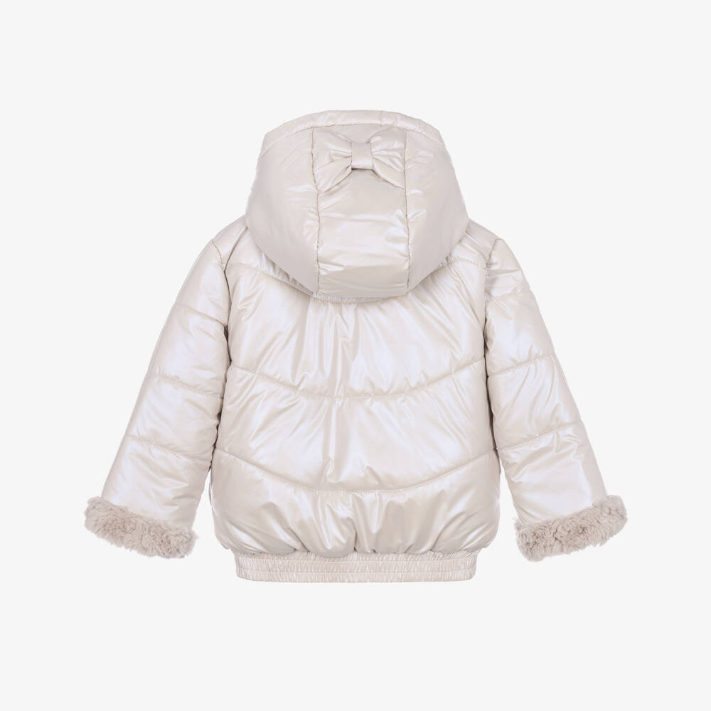 Le Chic-Girls Beige Reversible Padded Jacket | Childrensalon
