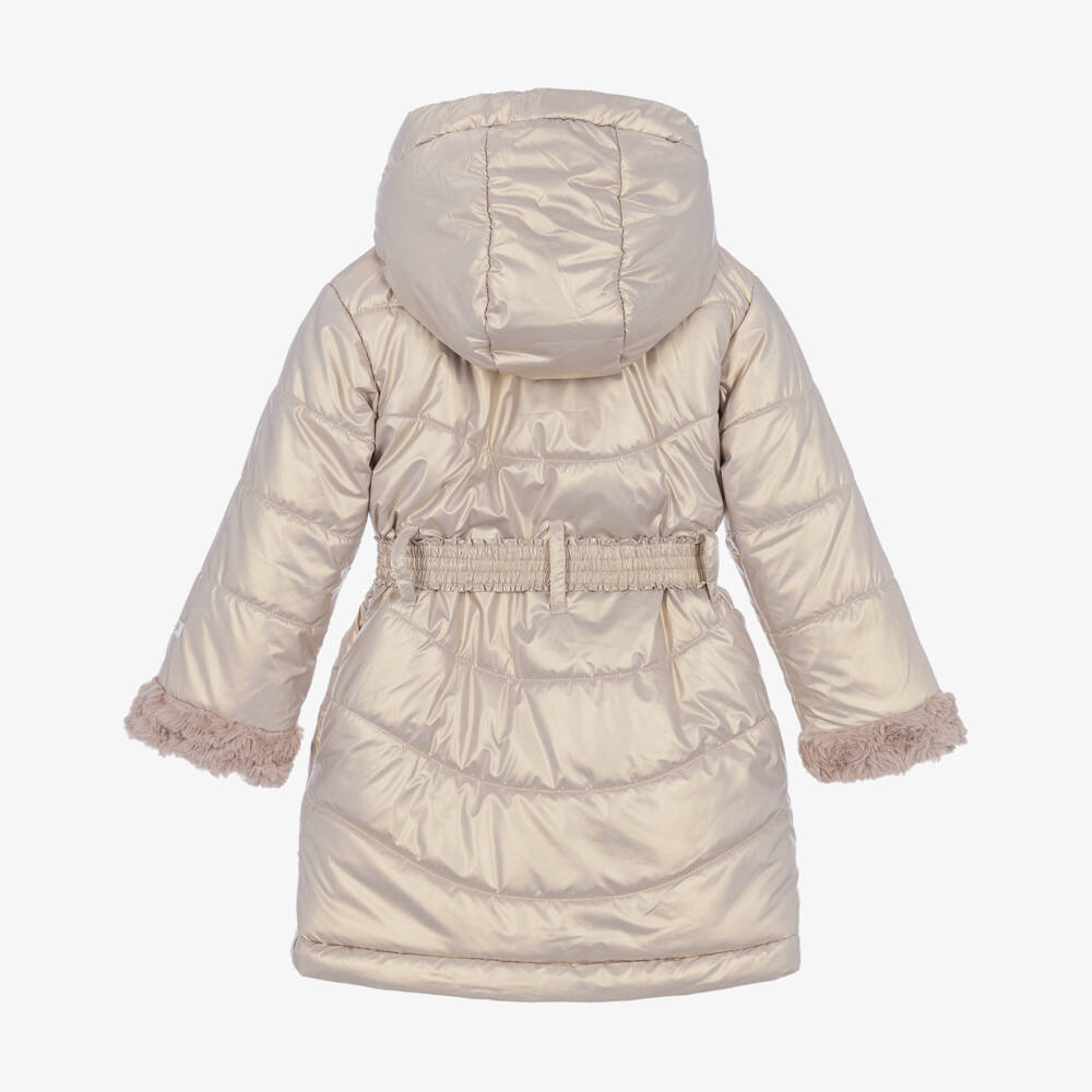 Le Chic-Girls Gold Reversible Puffer Coat | Childrensalon