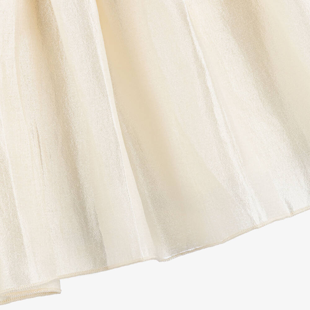 Le Chic-فستان بدون أكمام كريب ساتان لون عاجي للبنات | Childrensalon