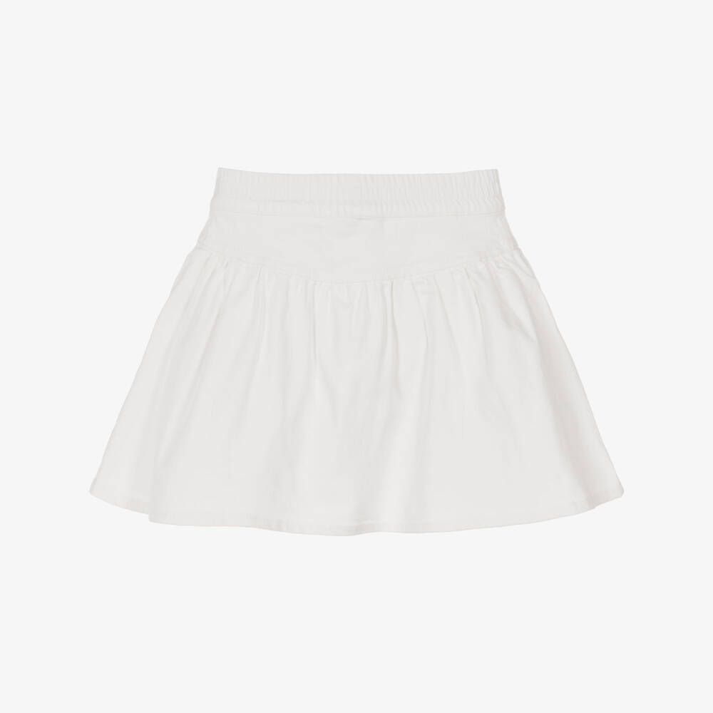 Le Chic-تنورة دنيم بأزرار ذهبية لون عاجي للبنات | Childrensalon