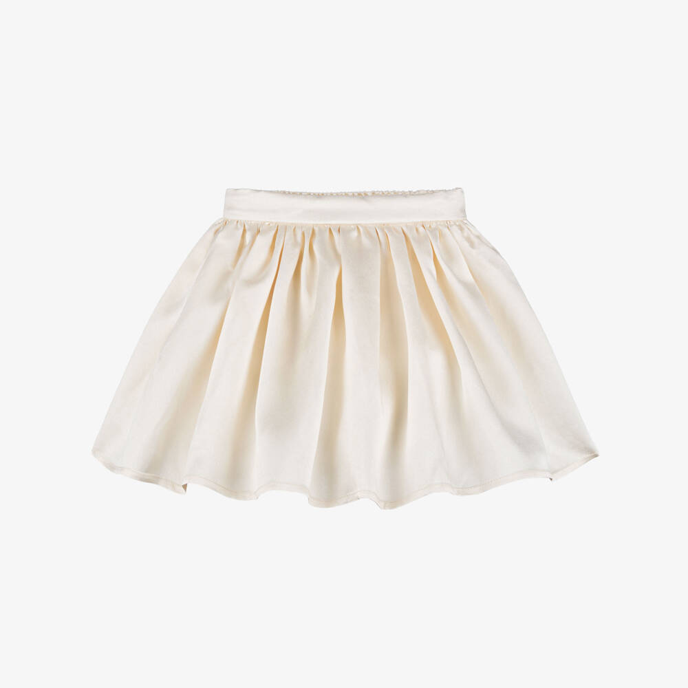 Le Chic-Girls Ivory & Gold Shimmery Tweed Skirt | Childrensalon