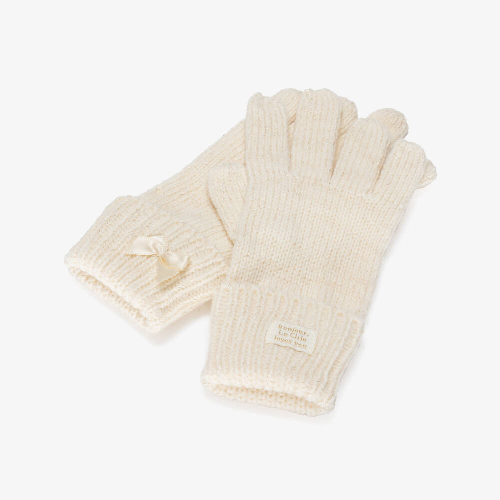 Le Chic-Перчатки кремовые вязаные для девочек | Childrensalon