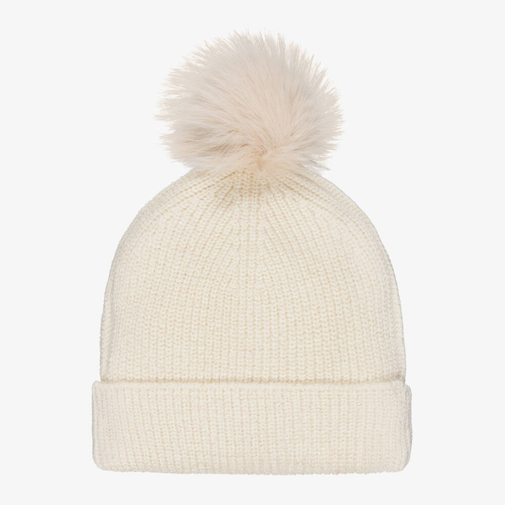 Le Chic-Girls Ivory Knitted Hat & Scarf Set | Childrensalon