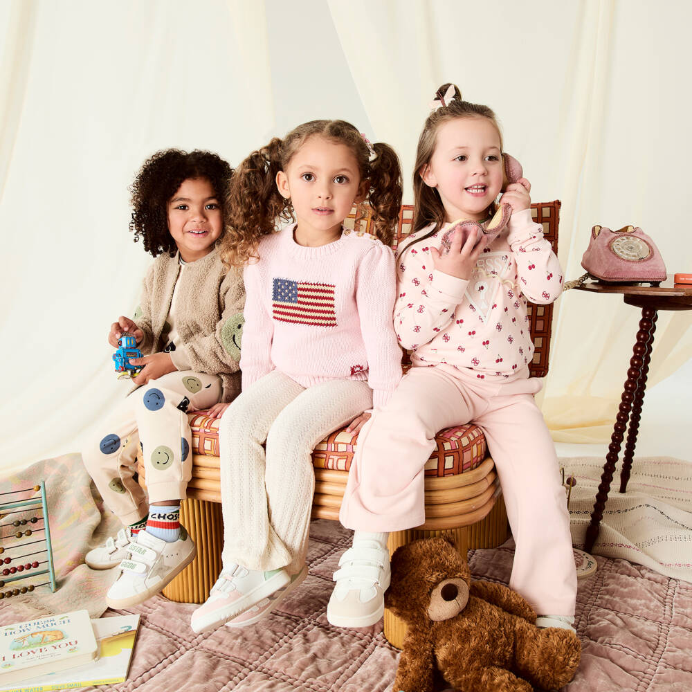 Le Chic-Girls Ivory Pointelle Knit Leggings | Childrensalon