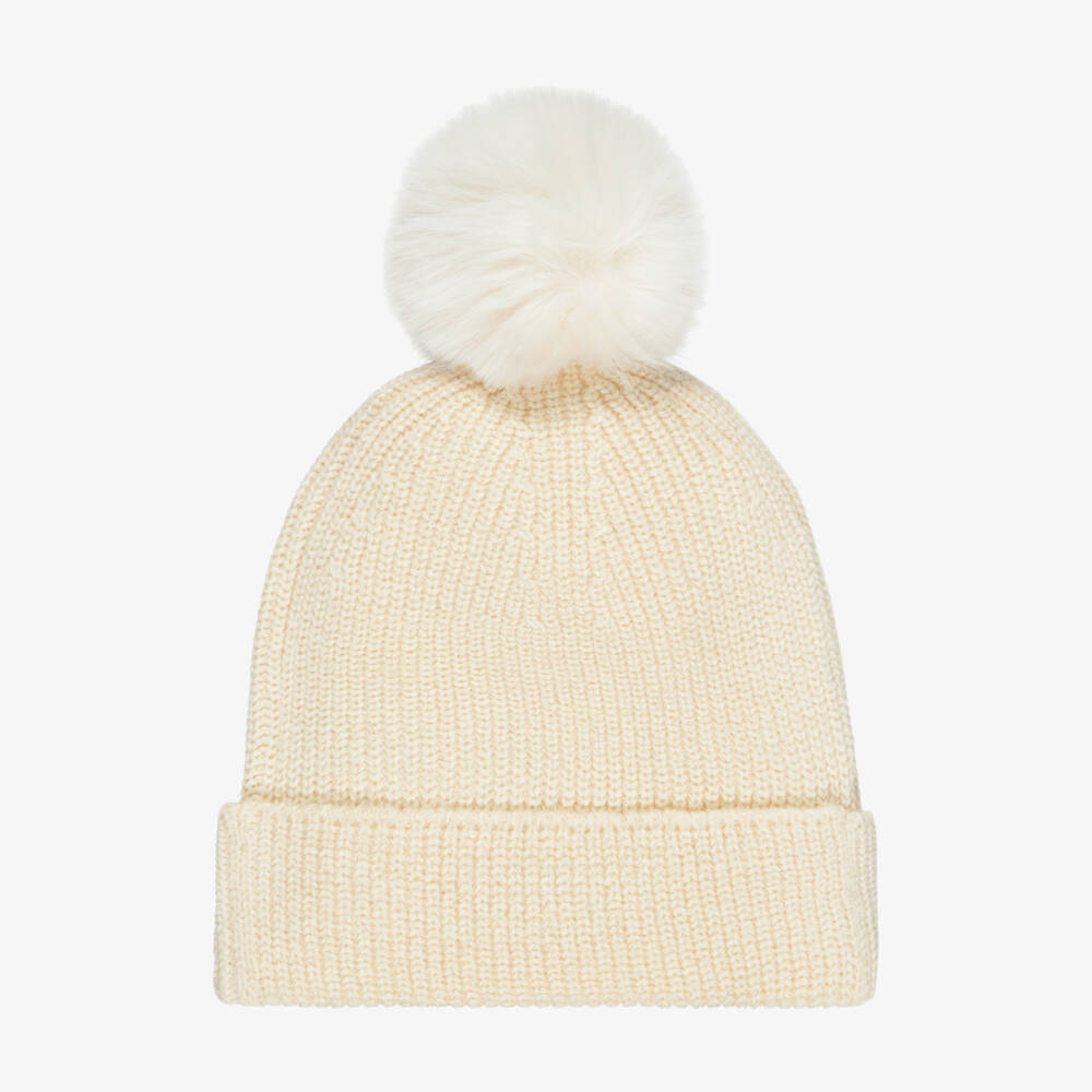 Le Chic-Girls Ivory Sparkly Knitted Hat & Scarf Set | Childrensalon