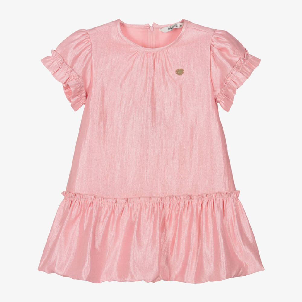 Le Chic-Girls Pastel Pink Satin Dress | Childrensalon