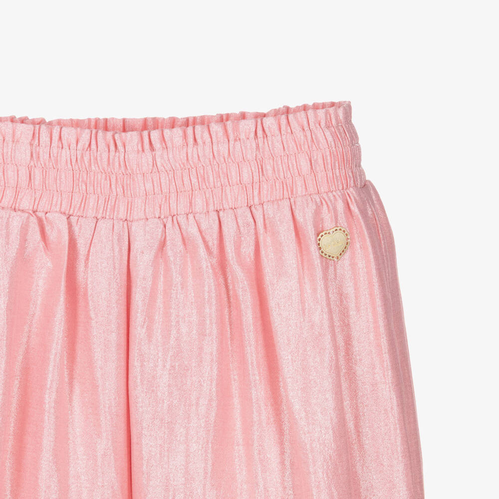 Le Chic-بنطلون ساتان بأرجل واسعة لون زهري فاتح للبنات | Childrensalon