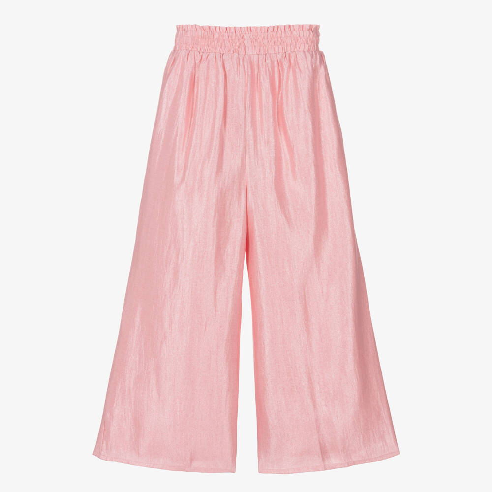 Le Chic-بنطلون ساتان بأرجل واسعة لون زهري فاتح للبنات | Childrensalon